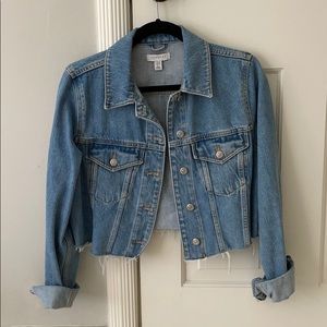 Topshop Hacked Cropped Denim Jacket